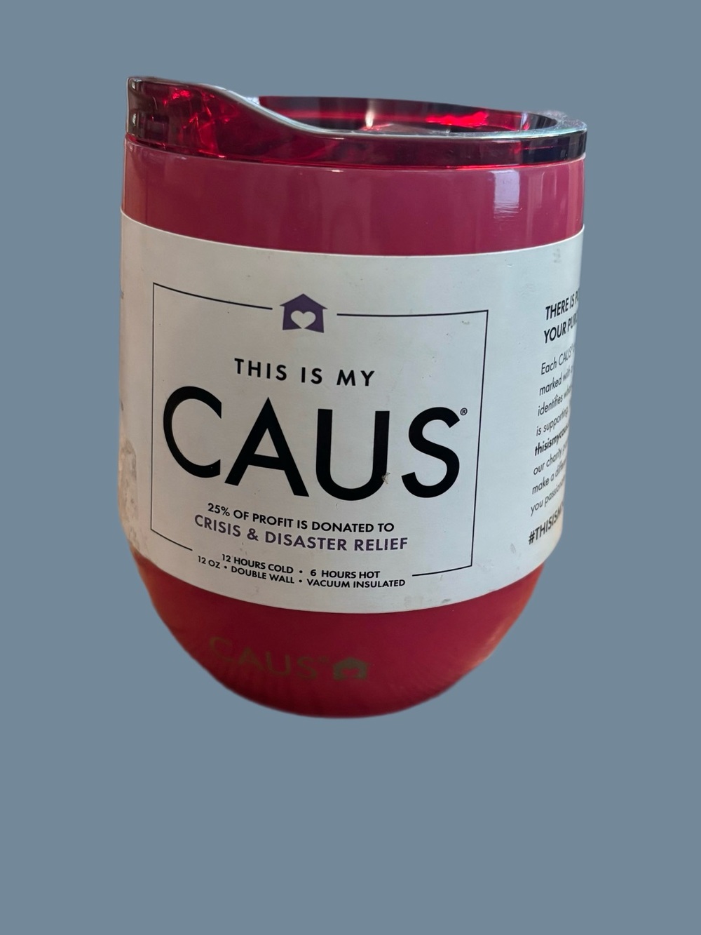CAUS Insulated Travel Tumbler - Red/Pink